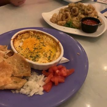 Mim's Seaside Bistro - Calamari and crab dip appetizers - Seafood Near Me - St Thomas, Virgin Islands Mim's Seaside Bistro - Calamari and crab dip appetizers - Seafood Near Me - St Thomas, Virgin Islands