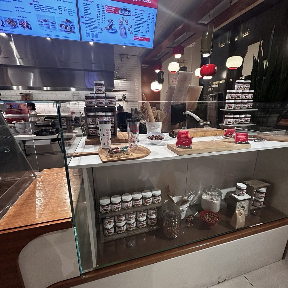 Nutella Cafe - Cashier area - Desserts Near Me - Chicago, Illinois Nutella Cafe - Cashier area - Desserts Near Me - Chicago, Illinois