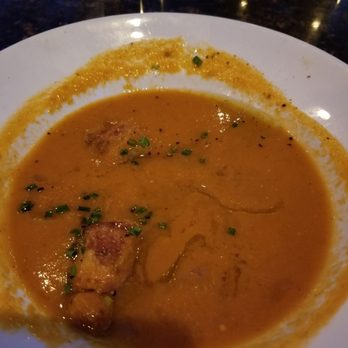 Chelsea's Kitchen - Tomatoe basil soup with cornbread croutons and olive oil. - New American Near Me - Phoenix, Arizona Chelsea's Kitchen - Tomatoe basil soup with cornbread croutons and olive oil. - New American Near Me - Phoenix, Arizona