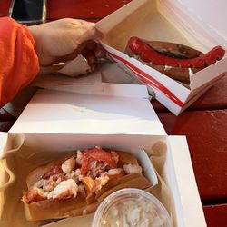 Hot Butter Lobster Roll and Hot Dog with Relish