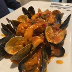 Mezzaluna Pizzeria and Restaurant - Zuppa di Pesce - great sauce, light but full of flavor and seafood cooked each to the right spot