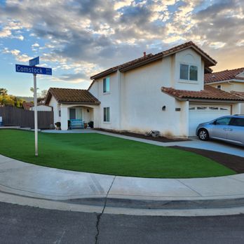 Quetzal Master Hardscape - Artificial turf and concrete installed in our front yard to extend the patio and drive and provide a large amount of play space for the kids - Landscape Architects or Designers Near Me - San Marcos, California Quetzal Master Hardscape - Artificial turf and concrete installed in our front yard to extend the patio and drive and provide a large amount of play space for the kids - Landscape Architects or Designers Near Me - San Marcos, California