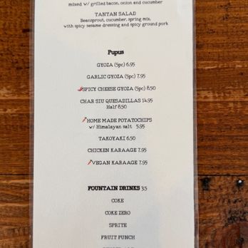Junpuu - Menu - Ramen Near Me - Honolulu, Hawaii