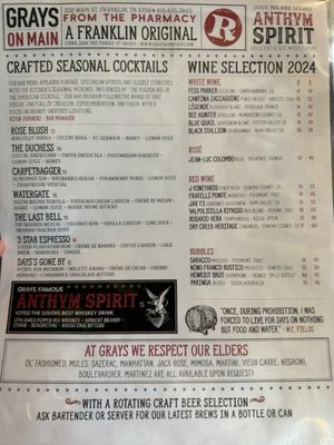 Menu photo 8 GRAY'S On Main Franklin, TN Menu photo 8 GRAY'S On Main Franklin, TN