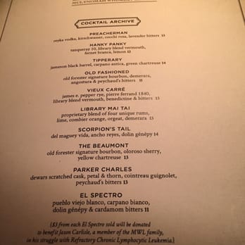 Multnomah Whiskey Library - The cocktail list - Lounges Near Me - Portland, Oregon