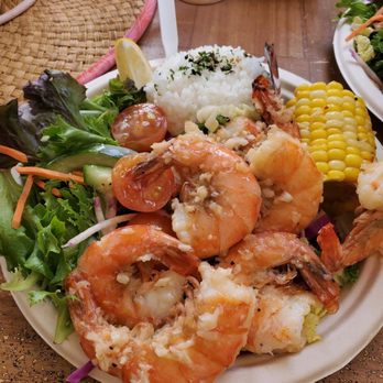 Open Kitchen Oahu - Garlic shrimp plate - Comfort Food Near Me - Haleiwa, Hawaii