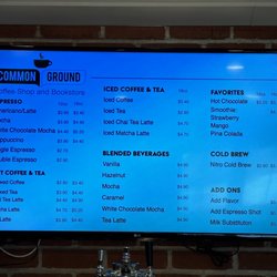 Common Ground - Menu as of 3/19/23