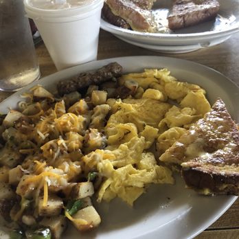 Nate's Diner - French toast, with eggs, sausage, and breakfast potatoes - Diners Near Me - Houston, Texas Nate's Diner - French toast, with eggs, sausage, and breakfast potatoes - Diners Near Me - Houston, Texas