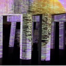 Aurora Picture Show - Buffalo Bayou under bridge Night Light show (4/2/22)