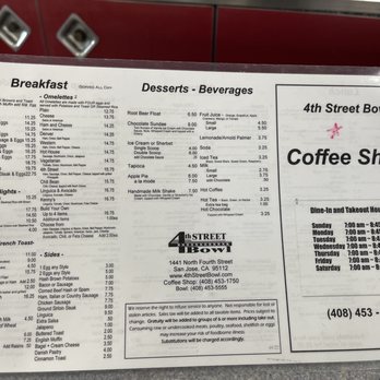 Fourth Street Bowl - Menu - May 2022 - American Near Me - San Jose, California Fourth Street Bowl - Menu - May 2022 - American Near Me - San Jose, California