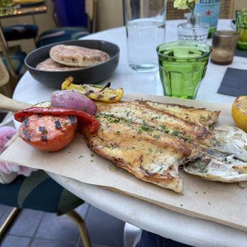 Nua - Branzino and side pita - Middle Eastern Near Me - Beverly Hills, California Nua - Branzino and side pita - Middle Eastern Near Me - Beverly Hills, California