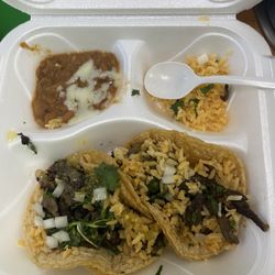 Taco Real - Lunch special but why is my rice on the Kids Taco con Arroz y Frijoles