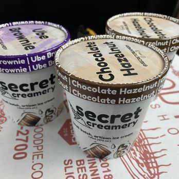 Secret Creamery - Ube brownie, and chocolate hazelnut pints - Ice Cream & Frozen Yogurt Near Me - Las Vegas, Nevada Secret Creamery - Ube brownie, and chocolate hazelnut pints - Ice Cream & Frozen Yogurt Near Me - Las Vegas, Nevada