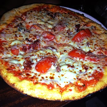 DiWine - smokey swine pizza- apple wood bacon, stilton blue cheese, plum tomatoes - Wine Bars Near Me - Astoria, New York