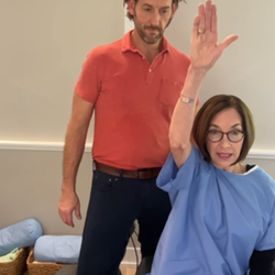 Mainline Chiropractic and Wellness - Our patient recently had shoulder surgery and was limited in her range of motion. After working with Dr. Mann she greatly improved.