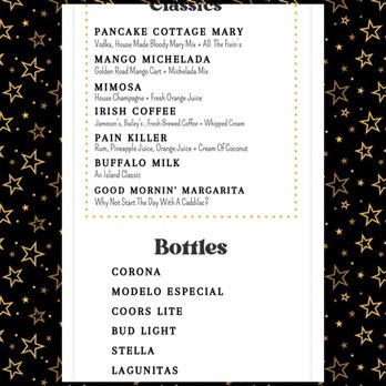 Pancake Cottage - Drink Menu. - Breakfast & Brunch Near Me - Avalon, California