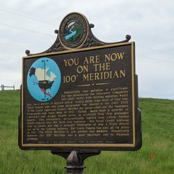 You Are Now on the 100 Meridian Historical Marker - You Are Now on the 100 Meridian Historical Marker, North Hughes