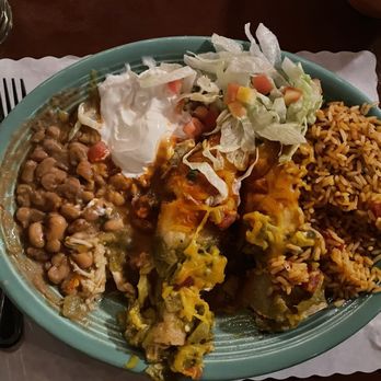 El Pinto - Chicken enchiladas Christmas-style - New Mexican Cuisine Near Me - Albuquerque, New Mexico