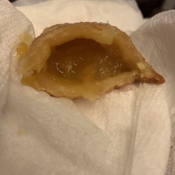 Jollibee - Peach mango pie. 1/2 way through the pie, and no fruit yet. Feeling cheated - Fast Food Near Me - Torrance, California Jollibee - Peach mango pie. 1/2 way through the pie, and no fruit yet. Feeling cheated - Fast Food Near Me - Torrance, California