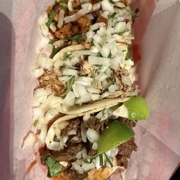Carne asada, carnitas and al pastor tacos Carne asada, carnitas and al pastor tacos