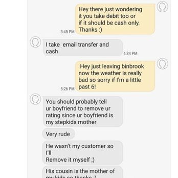 Lashed Affair - After I left a negative review on her Facebook she began texting me and proceeded to call me a bitch. - Eyelash Service Near Me - Hamilton, Ontario