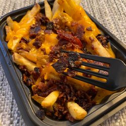 Wendy's - Baconator fries...where all of the bacon is burnt and greasy.