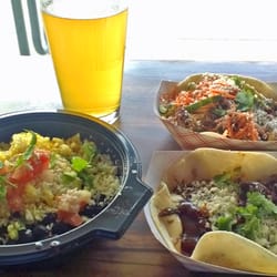Voodoo Taco - Marley Taco, Barbacoa Taco, Rice and Beans, Deschutes Chasin' Freshies