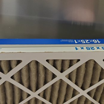 Scott Hale Plumbing Heating & Air - Size comparisons of two different 16x25x1 filters (front was used and back is new) - Plumbing Near Me - Murray, Utah Scott Hale Plumbing Heating & Air - Size comparisons of two different 16x25x1 filters (front was used and back is new) - Plumbing Near Me - Murray, Utah
