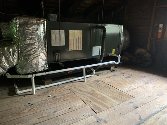 New condenser and air handler install - New condenser and air handler installation with safety drain pan with safety switch and new thermostat installed New condenser and air handler install - New condenser and air handler installation with safety drain pan with safety switch and new thermostat installed