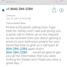Well, they spew lies saying they do not call early but I received a voicemail at 6:24 AM. RIDICULOUS!
