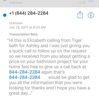 Comfort Shower & Bath - Well, they spew lies saying they do not call early but I received a voicemail at 6:24 AM. RIDICULOUS! - Kitchen & Bath Near Me - Bolingbrook, Illinois