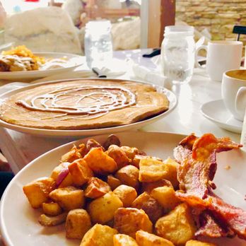 Toast on First - Huuuuuuge Pumpkin Spice Pancake and a side order of Country Potatoes and Bacon - Coffee & Tea Near Me - Whittier, California Toast on First - Huuuuuuge Pumpkin Spice Pancake and a side order of Country Potatoes and Bacon - Coffee & Tea Near Me - Whittier, California