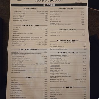 Gibsons Bar & Steakhouse - Menu - Steakhouses Near Me - Rosemont, Illinois Gibsons Bar & Steakhouse - Menu - Steakhouses Near Me - Rosemont, Illinois