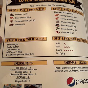 Storming Crab - Lunch menu - Seafood Near Me - Henderson, Nevada