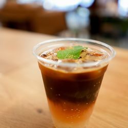 Kingship Brewing - Amber Sunrise- Sparkling water, grapefruit juice, salted honey syrup & espresso over ice.