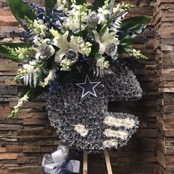 Funeral flowers for less - Funeralflowersforless.com, Custom Dallas Cowboys Helmet Funeral Spray