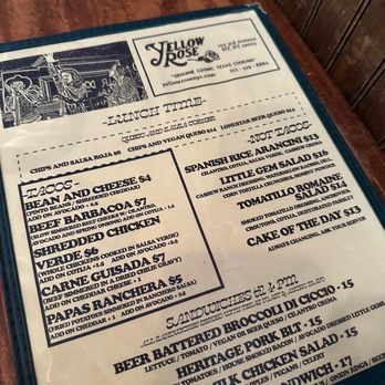 Yellow Rose - Menu - Tex-Mex Near Me - New York, New York