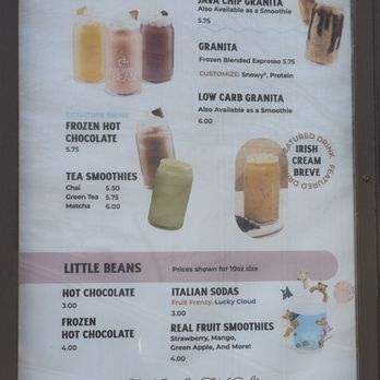 The Human Bean - Menu as of January 2026 - Coffee & Tea Near Me - Henderson, Nevada