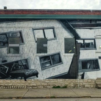 Bottoms Up Coffee - Their amazing mural depicting the wreckage on the Bottom's Up site after the Flood of 1913. - Coffee & Tea Near Me - Columbus, Ohio