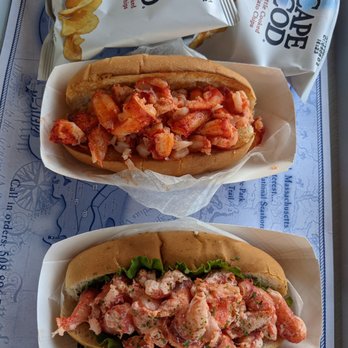 Cobie's - One hot and one normal lobster roll! - Fish & Chips Near Me - Brewster, Massachusetts