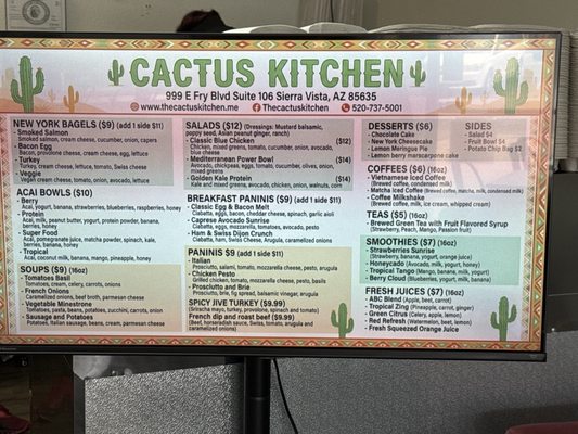 Menu photo 1 Cactus Kitchen Sierra Vista, AZ