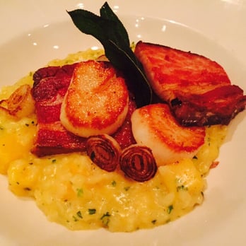 Seed Kitchen & Bar - Maine Scallops & Pork Belly - Butternut Squash Risotto, Crispy Sage, Charred Pearl Onion - $24.95 - American Near Me - Marietta, Georgia Seed Kitchen & Bar - Maine Scallops & Pork Belly - Butternut Squash Risotto, Crispy Sage, Charred Pearl Onion - $24.95 - American Near Me - Marietta, Georgia