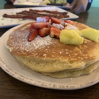 First Watch - Lemon pancakes with lemon compote and strawberries. - Breakfast & Brunch Near Me - Indianapolis, Indiana