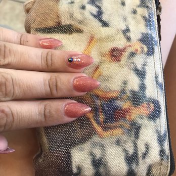 Royal Nails - short stiletto shape with #124 gel - Nail Salons Near Me - Anaheim, California Royal Nails - short stiletto shape with #124 gel - Nail Salons Near Me - Anaheim, California