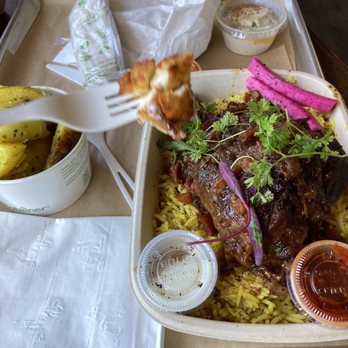 Mazra - 6-Hour Lamb Shank Plate - Middle Eastern Near Me - San Bruno, California Mazra - 6-Hour Lamb Shank Plate - Middle Eastern Near Me - San Bruno, California
