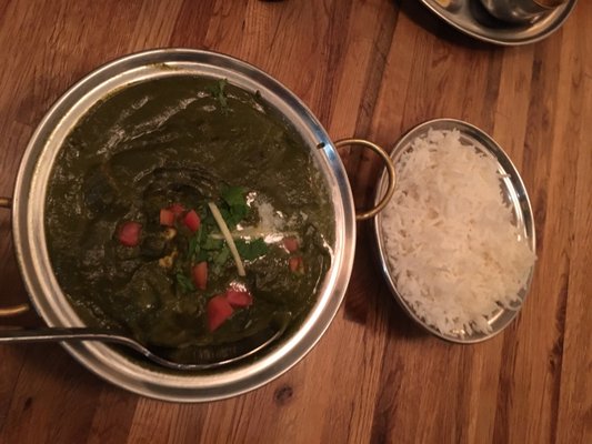 Photo of Dosa Royale - Brooklyn, NY, United States. Spinach paneer + rice