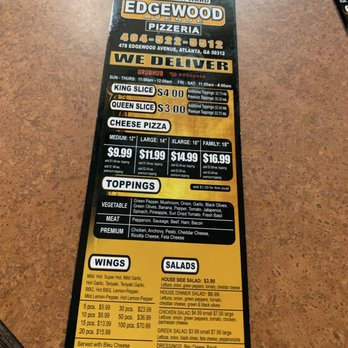 Edgewood Pizza - Menue - Pizza Near Me - Atlanta, Georgia Edgewood Pizza - Menue - Pizza Near Me - Atlanta, Georgia