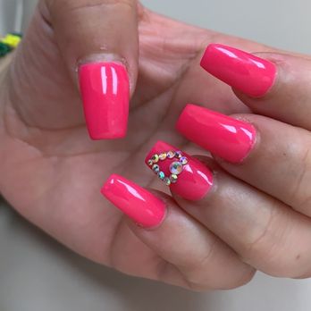 Nail Boutique 2 - Cuticles weren't cut , shape was very bumpy . Lina did my hearts , and used one of the wrong stones on this hand - Nail Salons Near Me - West Palm Beach, Florida Nail Boutique 2 - Cuticles weren't cut , shape was very bumpy . Lina did my hearts , and used one of the wrong stones on this hand - Nail Salons Near Me - West Palm Beach, Florida