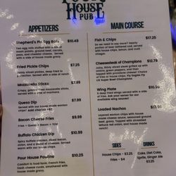 Pour House Pub - Food Menú 2