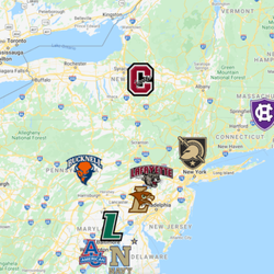 Patriot League - Map of the Patriot League.